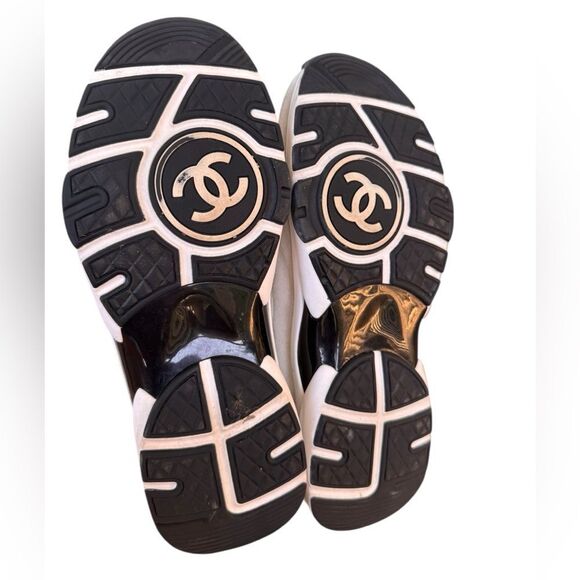 CHANEL Interlocking CC Logo Tweed Athletic Sneakers 38.5 - Picture 7 of 12